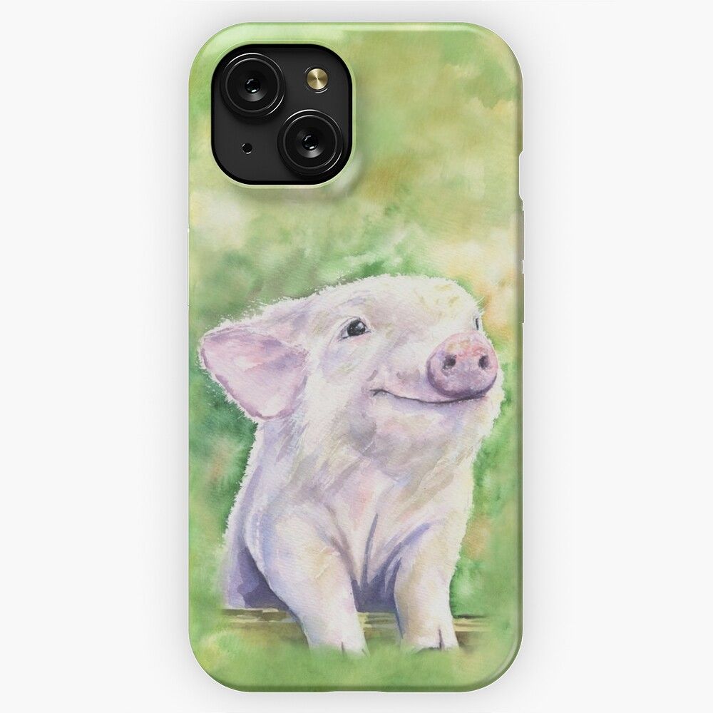 Happy Little Piggy Watercolor From George Dyachenko iPhone 15 Slim Phone Case Cover