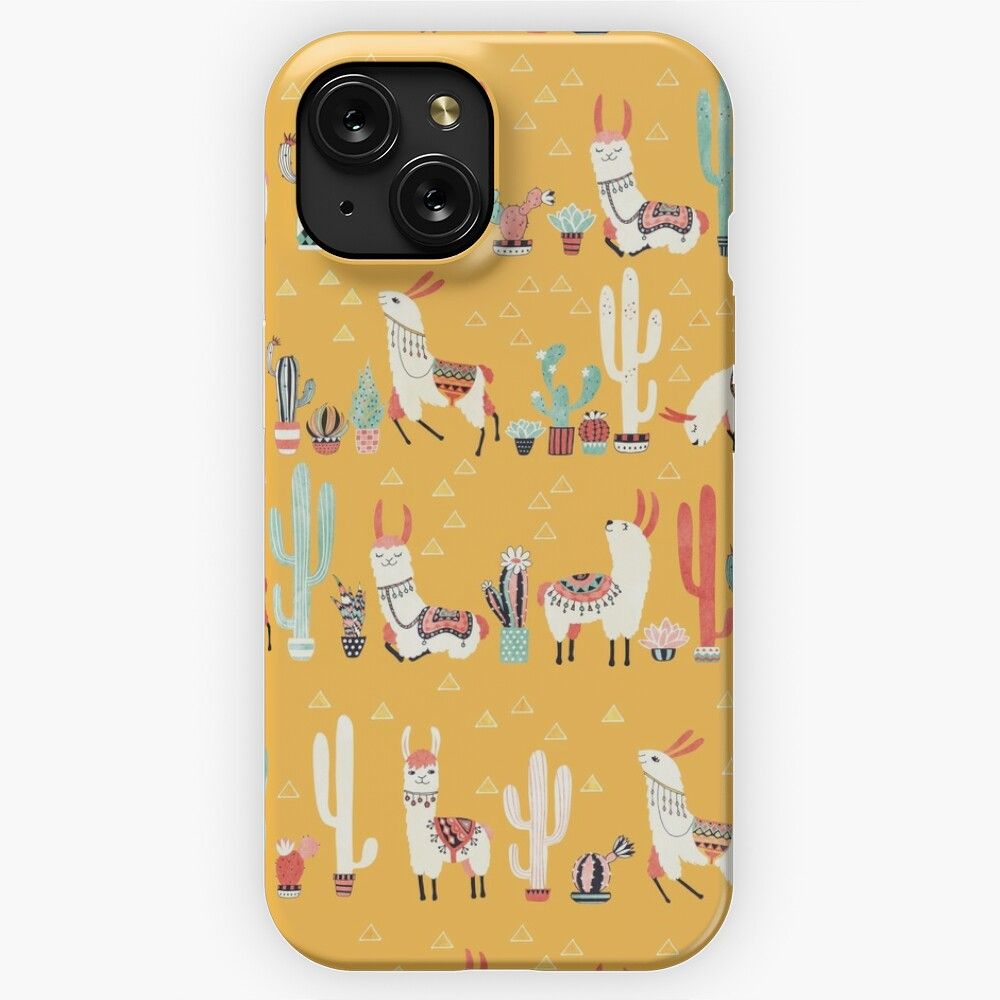 Happy Llama With Cactus In A Pot iPhone 15 Slim Phone Case Cover