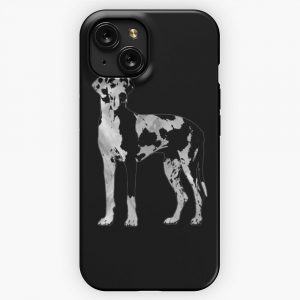 Harlequin Great Dane Pearl And Silver iPhone 15 Slim Phone Case Cover