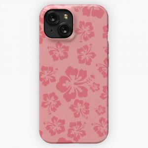 Hawaiian Coral Hibiscus Floral Pattern iPhone 15 Slim Phone Case Cover