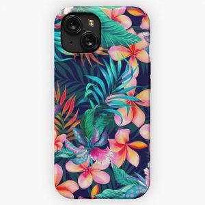 Hawaiian Flowers Pattern iPhone 15 Slim Phone Case Cover