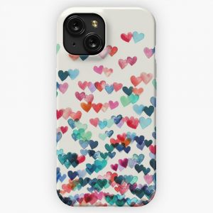 Heart Connections Watercolor Painting iPhone 15 Slim Phone Case Cover