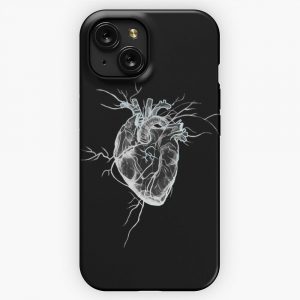 Heart Human Anatomy Black And White iPhone 15 Slim Phone Case Cover