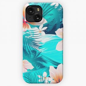Hibiscus Flowers At The Beach iPhone 15 Slim Phone Case Cover