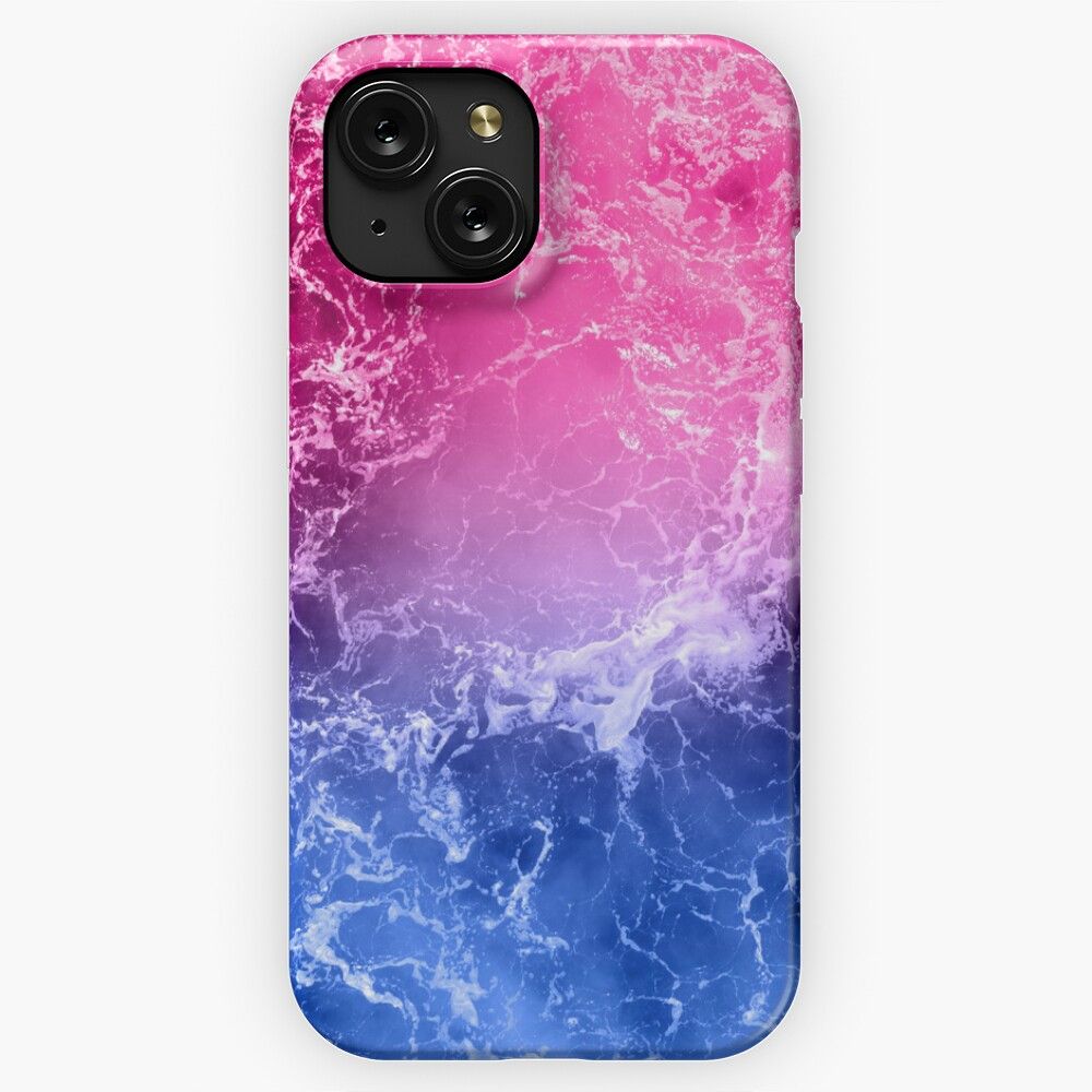 Hidden Subtle Bisexual Bi Flag Ocean Waves iPhone 15 Slim Phone Case Cover