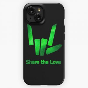 High Quality Kids Share The Love Green Galaxy Logo iPhone 15 Slim Phone Case Cover