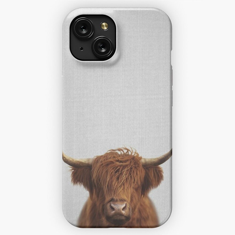 Highland Cow Colorful iPhone 15 Slim Phone Case Cover