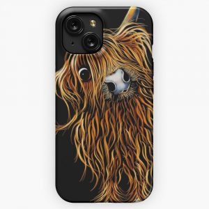 Highland Cow Print Scottish Coooweee By Shirley Macarthur iPhone 15 Slim Phone Case Cover