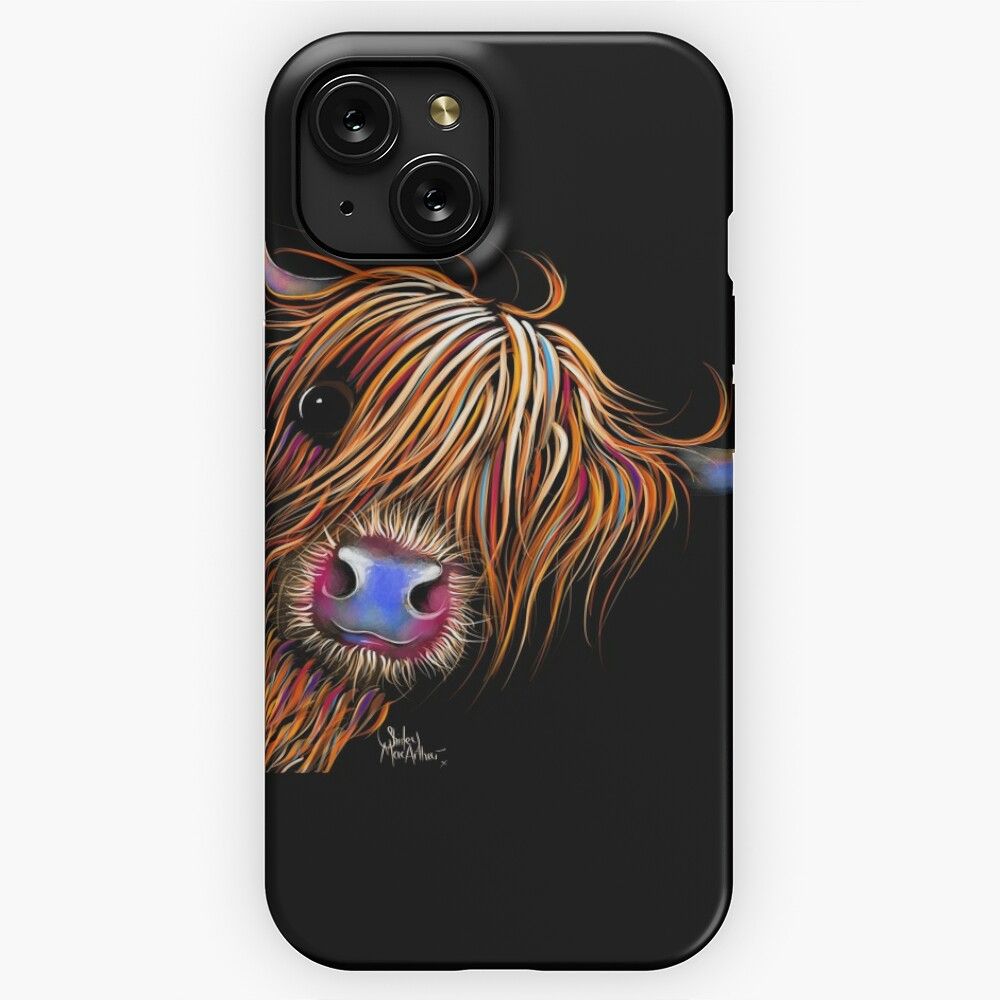 Highland Cow Print Scottish Sugar Lump 2 By Shirley Macarthur iPhone 15 Slim Phone Case Cover