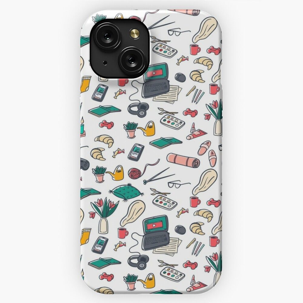 Hobby Pattern iPhone 15 Slim Phone Case Cover