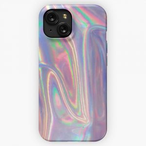 Holographic Waves In Purple iPhone 15 Slim Phone Case Cover