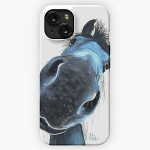 Horse Print Happy Burt By Shirley Macarthur iPhone 15 Slim Phone Case Cover
