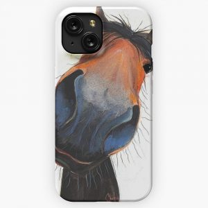 Horse Print Happy Dave By Shirley Macarthur iPhone 15 Slim Phone Case Cover