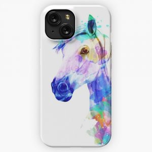 Horse Watercolor Painting Watercolor Horse Horse Art Horse Portrait iPhone 15 Slim Phone Case Cover