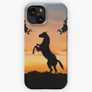 Horses Sunset iPhone 15 Slim Phone Case Cover