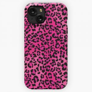 Hot Pink Leopard Animal Print iPhone 15 Slim Phone Case Cover