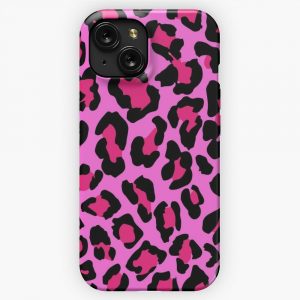Hot Pink Leopard Print iPhone 15 Slim Phone Case Cover