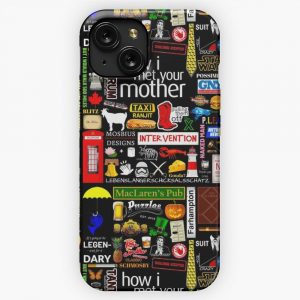 How I Met Your Mother Collage Poster Iconographic Infographic iPhone 15 Slim Phone Case Cover