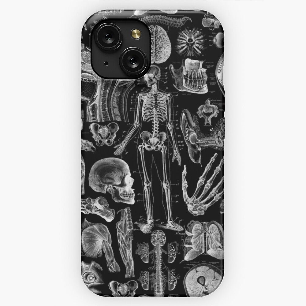 Human Anatomy Black Print iPhone 15 Slim Phone Case Cover