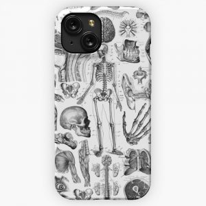 Human Anatomy White Print iPhone 15 Slim Phone Case Cover