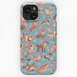 Hyenas In Cerulean iPhone 15 Slim Phone Case Cover