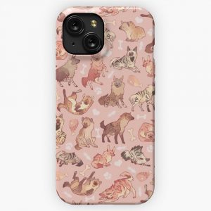 Hyenas In Milky Strawberry iPhone 15 Slim Phone Case Cover