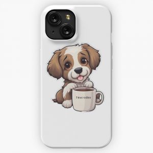 I Love Coffee Dog iPhone 15 Slim Phone Case Cover
