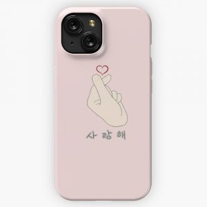 I Love You Korean Heart Gesture Sarang Hae iPhone 15 Slim Phone Case Cover