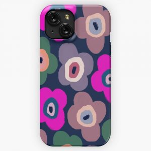 Iconic Modern Scandinavian Floral Pattern In Spring Colors iPhone 15 Slim Phone Case Cover