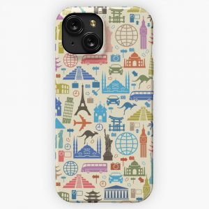 Icons Of Travel iPhone 15 Slim Phone Case Cover