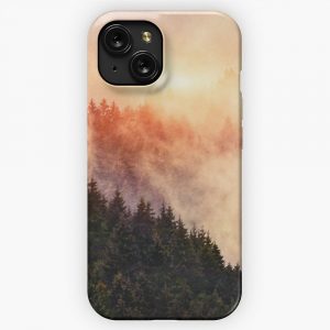 In My Other World Sunrise In A Romantic Misty Foggy Fairytale Wilderness Forest With Trees Covered In Fog And Sunlight iPhone 15 Slim Phone Case Cover