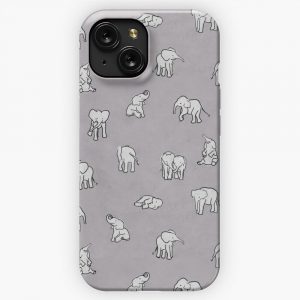 Indian Baby Elephants In Grey iPhone 15 Slim Phone Case Cover
