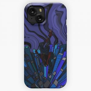 Into The Spider Verse Purple Leap Of Faith iPhone 15 Slim Phone Case Cover