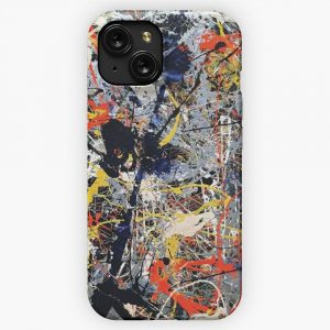 Jackson Pollack Blue Poles iPhone 15 Slim Phone Case Cover