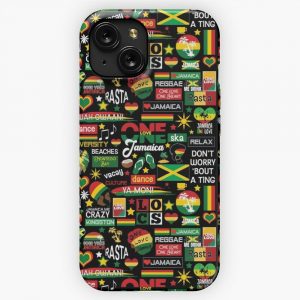 Jamaica One Love Culture Pattern iPhone 15 Slim Phone Case Cover