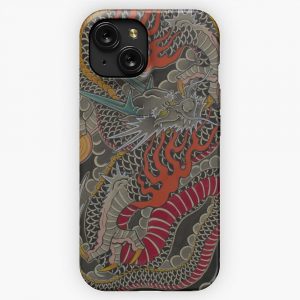Japanese Irezumi Tattoo Inspired Dragon iPhone 15 Slim Phone Case Cover