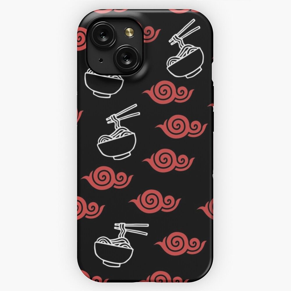 Japanese Ramen With Red Cloud Pattern Anime iPhone 15 Slim Phone Case Cover