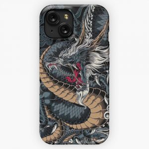 Japenese Anime Dragon iPhone 15 Slim Phone Case Cover
