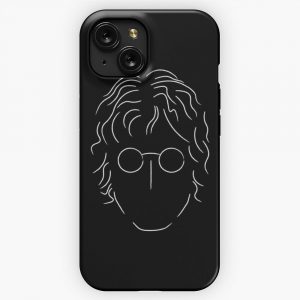 Jonn Lennon Minimalist Black iPhone 15 Slim Phone Case Cover
