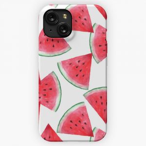 Juicy Watermelon Watercolor Tropical Fruit iPhone 15 Slim Phone Case Cover
