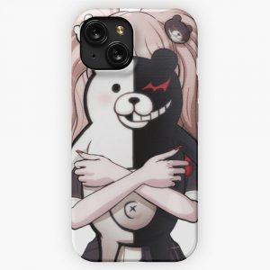 Junko Enoshima Holding Monokuma iPhone 15 Slim Phone Case Cover
