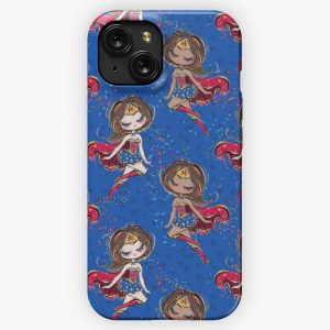 Karamfila Supergirls Super Wonder Girl On Blue iPhone 15 Slim Phone Case Cover