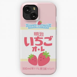 Kawaii Aesthetic Strawberry Milk iPhone 15 Slim Phone Case Cover