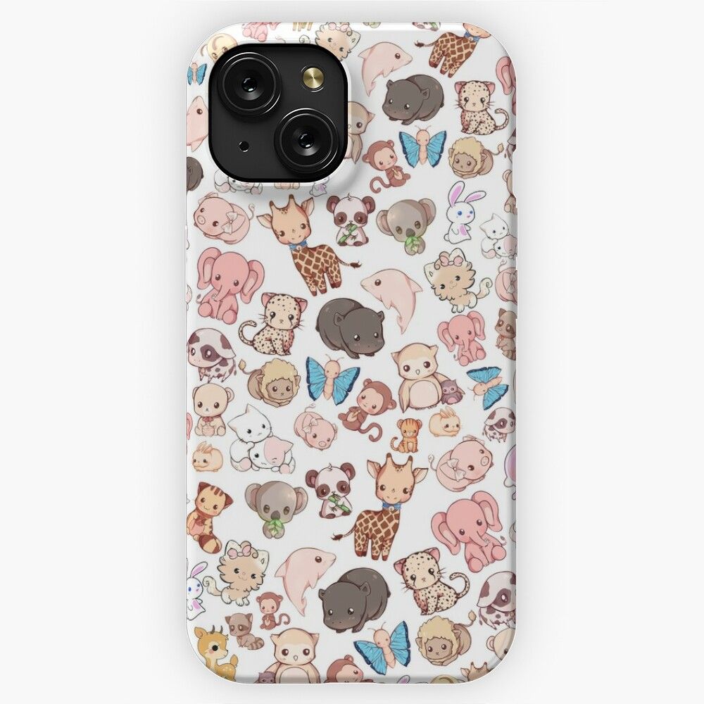 Kawaii Animals iPhone 15 Slim Phone Case Cover