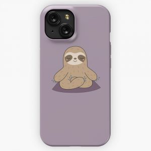 Kawaii Cute Yoga Meditating Sloth iPhone 15 Slim Phone Case Cover