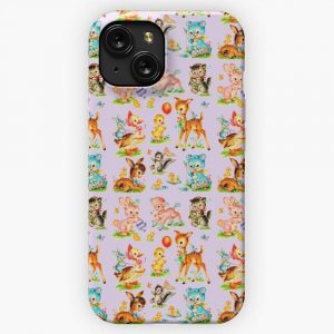 Kawaii Vintage Animals iPhone 15 Slim Phone Case Cover