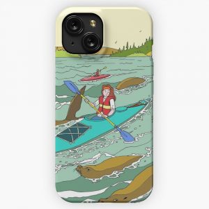 Kayaking Among The Seals iPhone 15 Slim Phone Case Cover