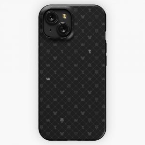 Kingdom Hearts Black Pattern iPhone 15 Slim Phone Case Cover