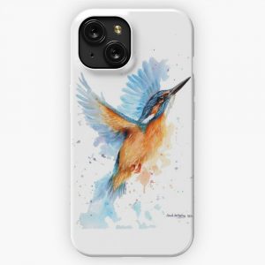 Kingfisher Watercolour iPhone 15 Slim Phone Case Cover