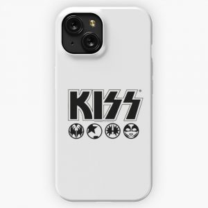 Kiss Band Members Design Black And White iPhone 15 Slim Phone Case Cover